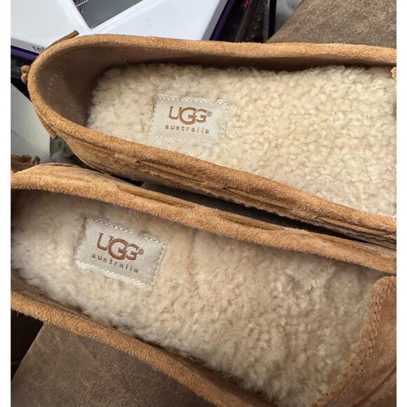 UGG Roni Moccasin Slipper loafer brown Suede Shearling Women’s 10 1003539 EUC - Picture 7 of 7